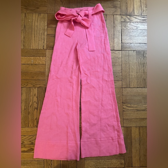 STAUD Pants - Staud pink wide leg flare pants size 2